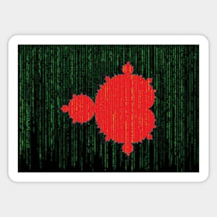 Mandelbrot Set Matrix Code (Red Black) Sticker